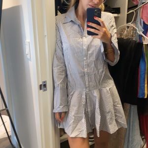 Intermix shirt dress size small - blue white stripes